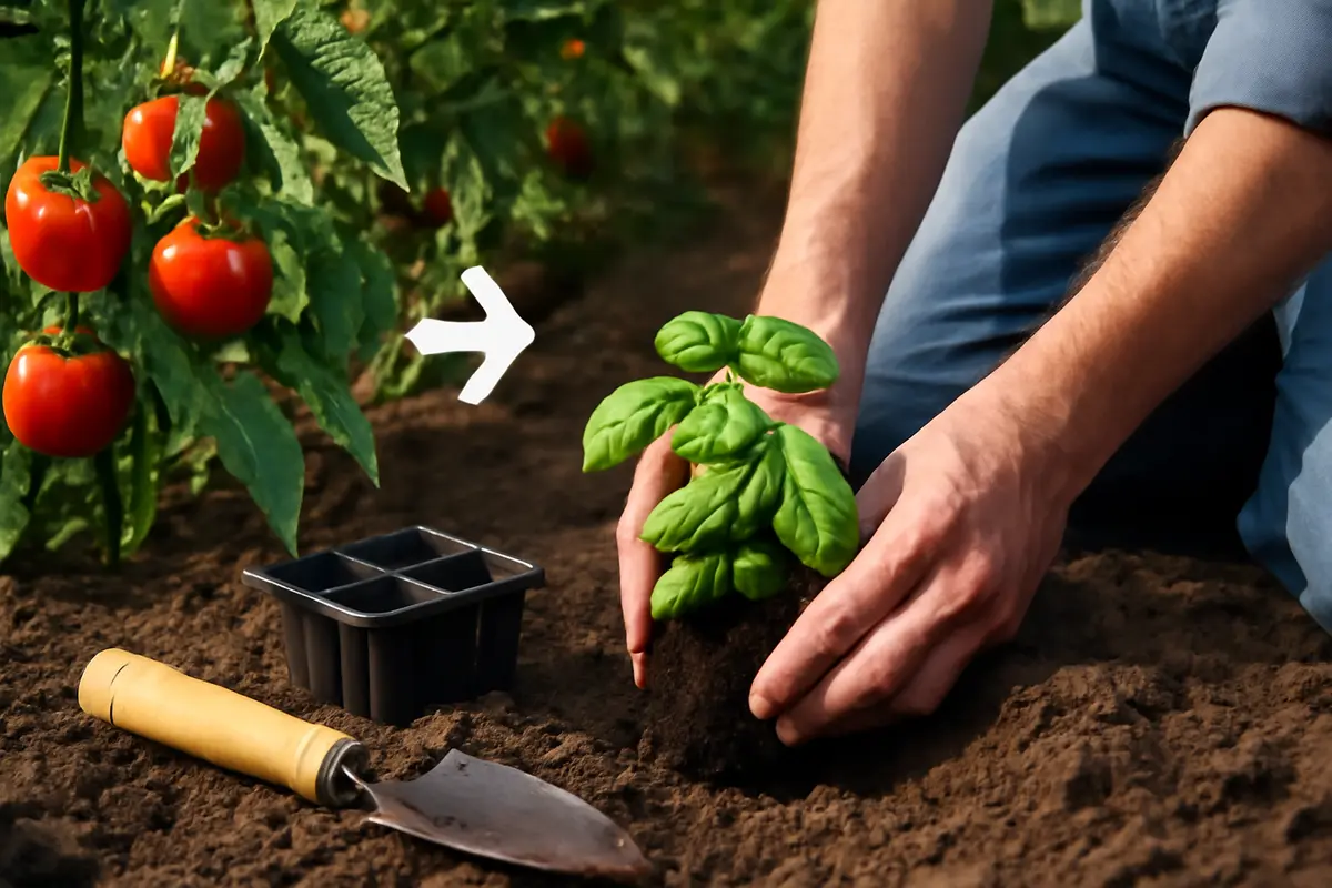 Piantare basilico vicino ai pomodori: il vantaggio nascosto che facilita la coltivazione