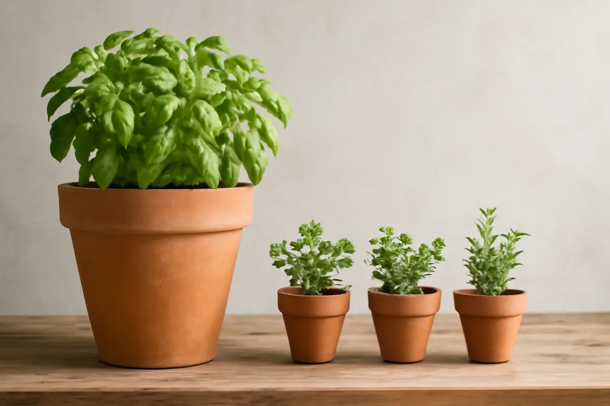 Grandi vasi o piccoli contenitori: quale scelta favorisce la crescita delle piante aromatiche?