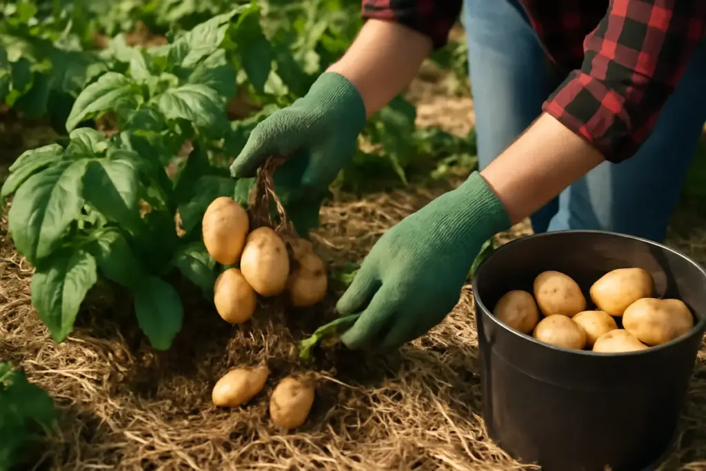 Patate novelle nell’orto: coltivazione sul pacciame per evitare malattie e semplificare la raccolta