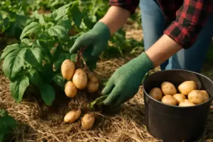 Patate novelle nell’orto: coltivazione sul pacciame per evitare malattie e semplificare la raccolta