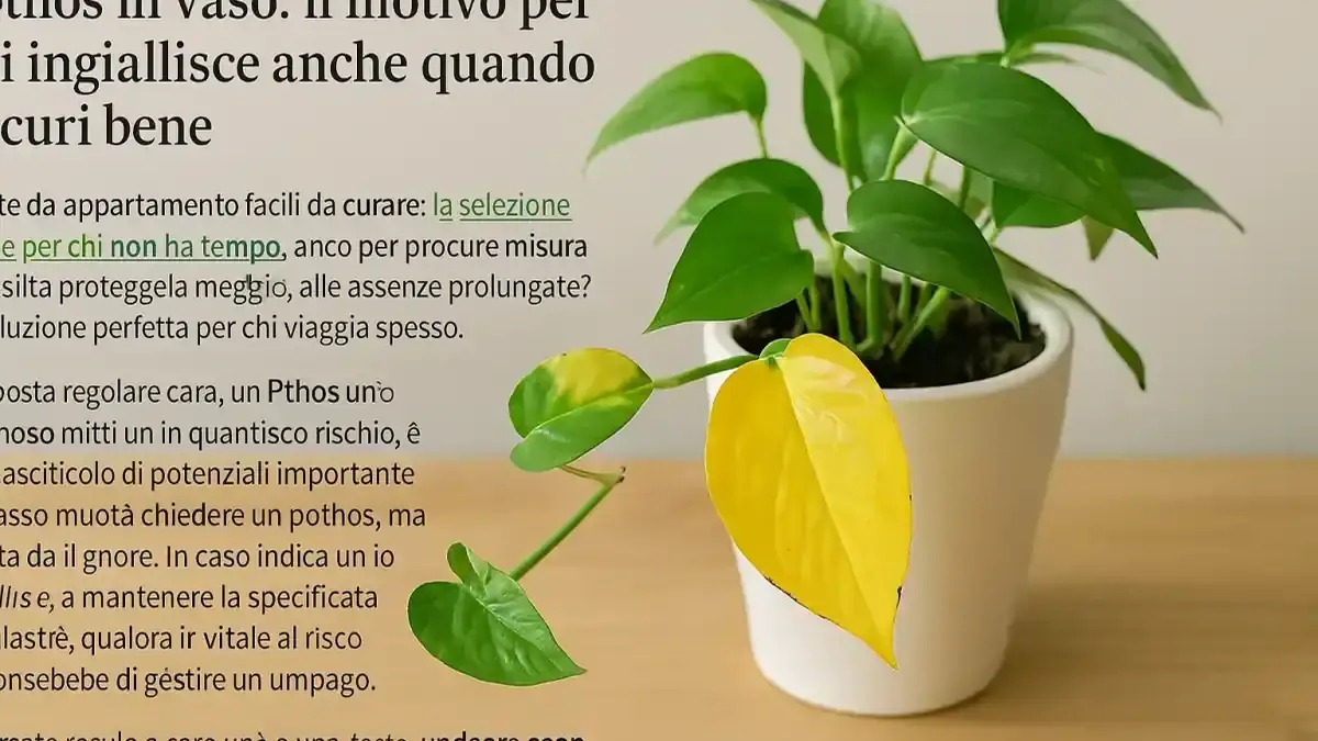 Pothos con internodi molto lunghi: perché la distanza tra le foglie può indicare che la luce va rivalutata