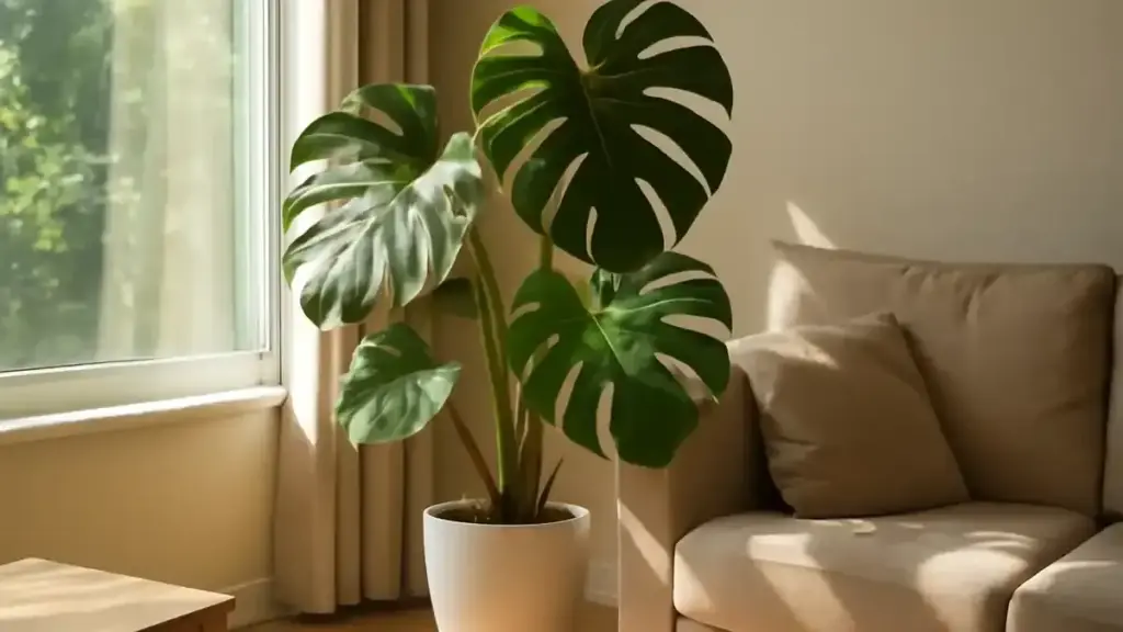 Monstera in una stanza meno luminosa: quando osservare i nuovi getti prima di cambiare posizione